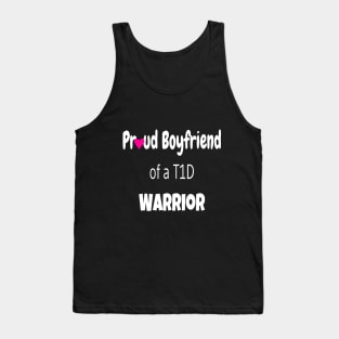 Proud Boyfriend White Text Pink Heart Tank Top